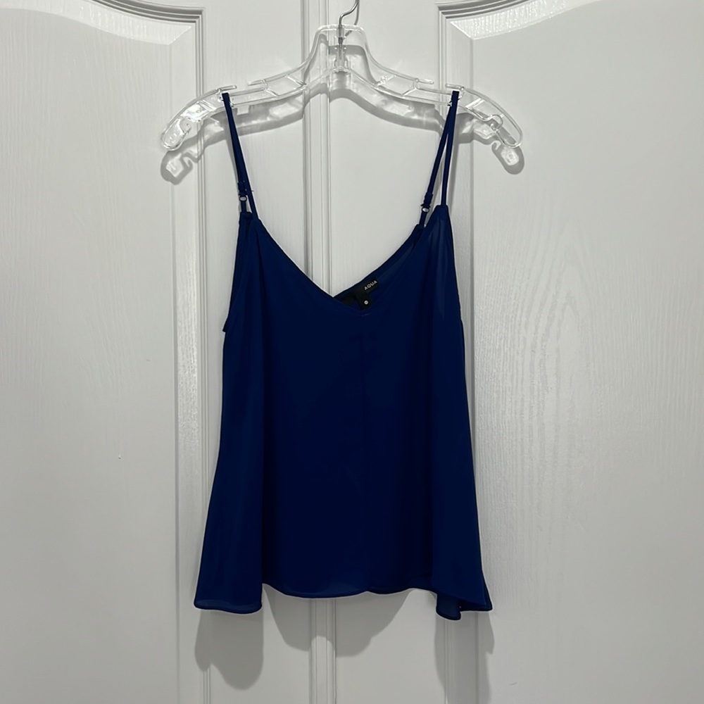 AQUA V-Neck Royal Blue Tank Top - Size XS